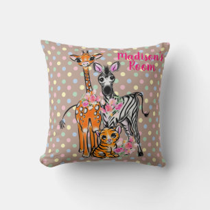 Niedliche Giraffe, Zebra, Tiger   Safari friends T Kissen