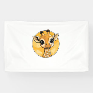 Niedliche Giraffe Zeichnend Cartoon Stil Banner