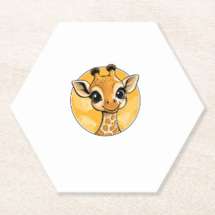 Niedliche Giraffe Zeichnend Cartoon Stil Untersetzer
