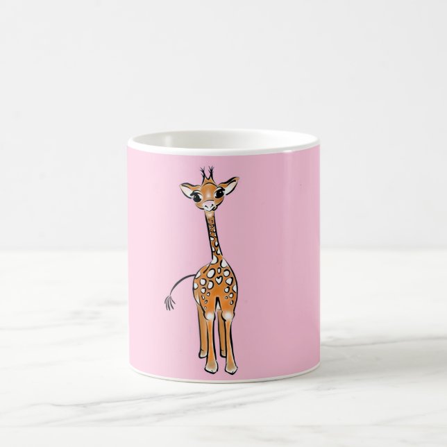 Niedliche Giraffe zeichnend, Safaritiere Kaffeetasse (Mittel)