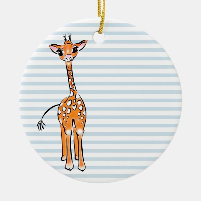 Niedliche Giraffe zeichnend, Safaritiere Keramik Ornament (Vorne)