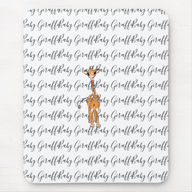 Niedliche Giraffe zeichnend, Safaritiere Mousepad (Vorne)