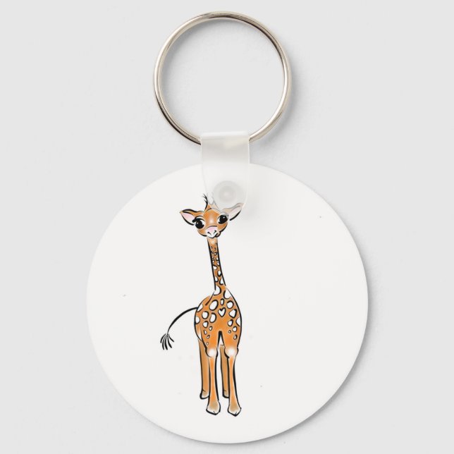 Niedliche Giraffe zeichnend Schlüsselanhänger (Vorderseite)