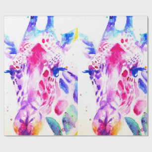 Niedliche Giraffe Zoo Tiermuster Wasserfarbe Geschenkpapier