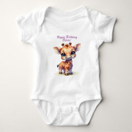 Niedliche Giraffe zum Geburtstag Baby Strampler