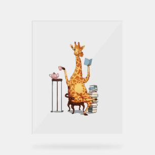 Niedliche Giraffen, Bücher und Teegeschenke Acrylschild