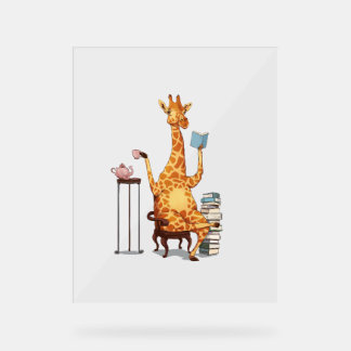 Niedliche Giraffen, Bücher und Teegeschenke Acrylschild