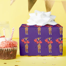 Niedliche Giraffen, Glitzer-Funkelkolloons Geschenkpapier