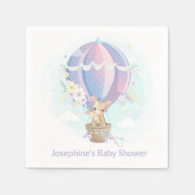 Niedliche Giraffen in Heißluftballon Babydusche
