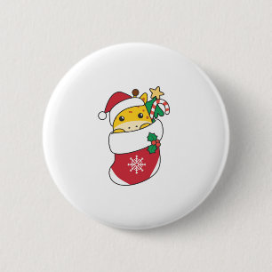 Niedliche Giraffen in Weihnachtssocken für Weihnac Button