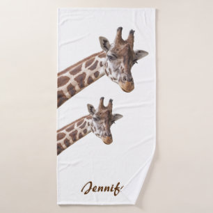 Niedliche Giraffen, Personalisierter Name Badhandtuch Set