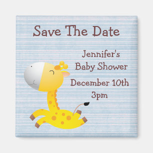 Niedliche Giraffen-Save the Date Baby-Dusche Magnet