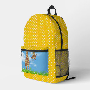 Niedliche Giraffen und Polka-Punkte Bedruckter Rucksack
