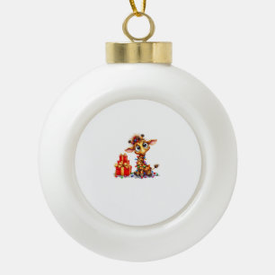 Niedliche Giraffen Weihnachten Weihnachten Weihnac Keramik Kugel-Ornament
