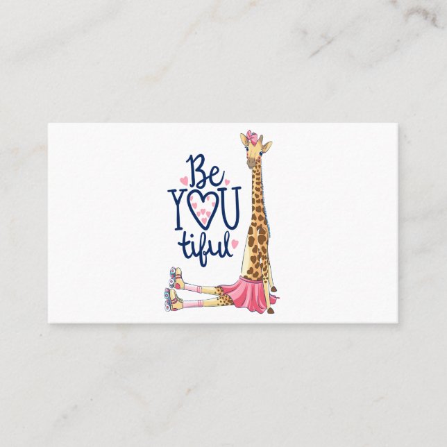Niedliche Giraffendarstellung in Handschrift Visitenkarte (Vorderseite)