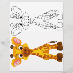 Niedliche Giraffenfarbseite Flyer