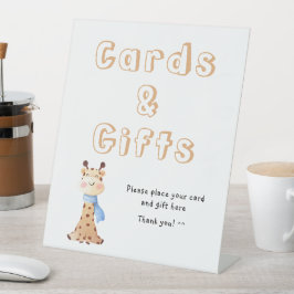 Niedliche Giraffenkarten und Geschenke Sockelschild