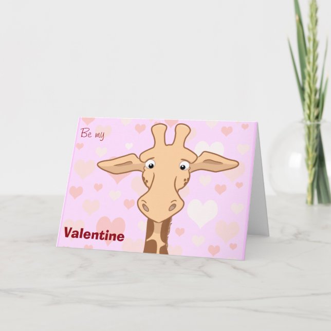 Niedliche Giraffevalentine-Karte Feiertagskarte (Vorderseite)
