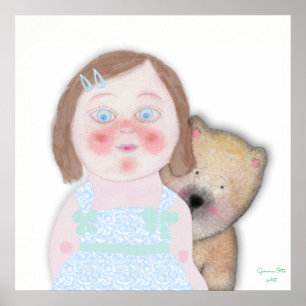 Niedliche Girl Art Illustration von Gemma Orte Des Poster