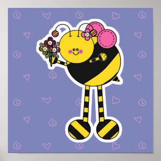Niedliche Girl Bumble Bee Poster