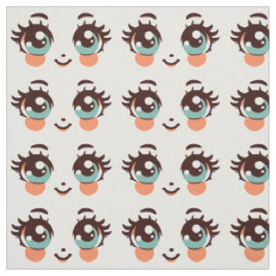 niedliche Girl-Cartoon-Puppenkunst Stoff
