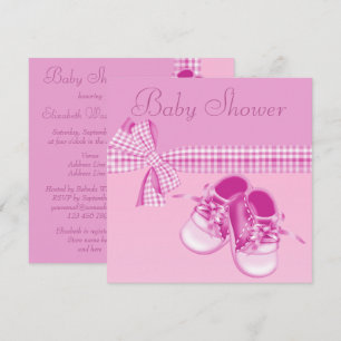Niedliche Girl Dusche Rosa Schuhe und elegante Ban Einladung