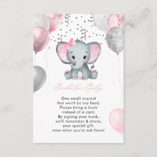 Niedliche Girl Elephant Balloons Bücher für Babydu Begleitkarte