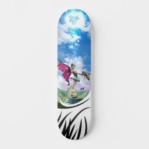 Niedliche Girl Fairy Casting Magic Zauber auf Humm Skateboard