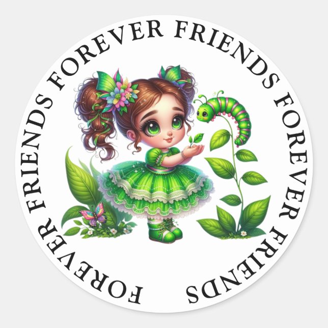 Niedliche Girl Friendship Stickers (Vorderseite)