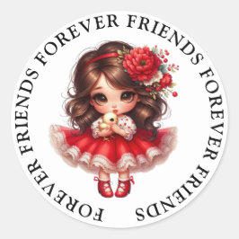 Niedliche Girl Friendship Stickers