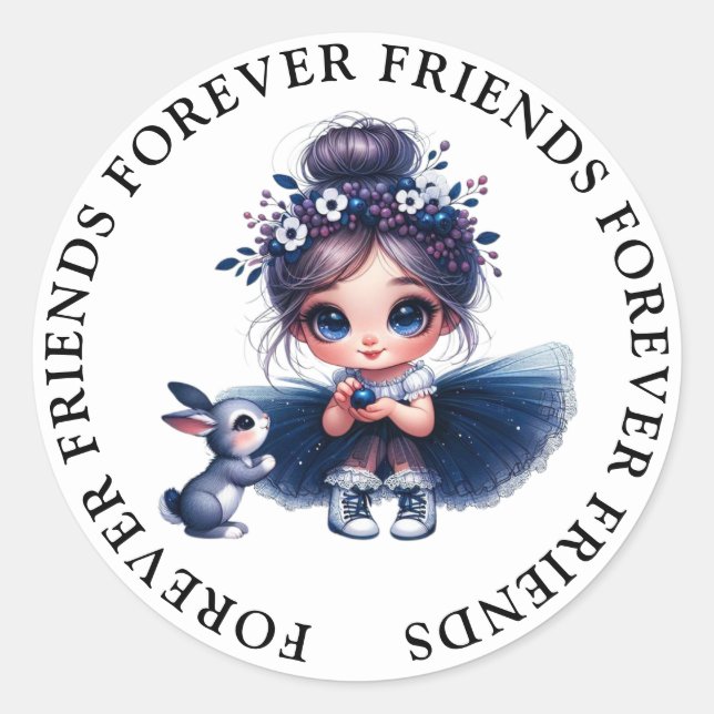 Niedliche Girl Friendship Stickers (Vorderseite)