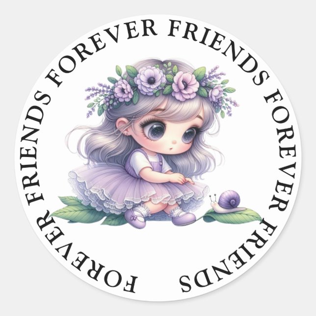 Niedliche Girl Friendship Stickers (Vorderseite)