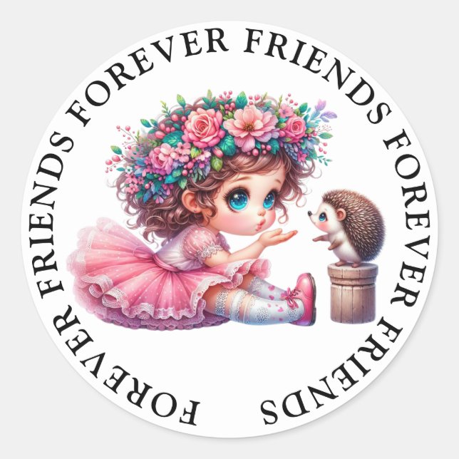 Niedliche Girl Friendship Stickers (Vorderseite)
