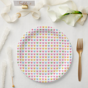Niedliche Girl-Fun-Konversation Bonbons Muster Pappteller
