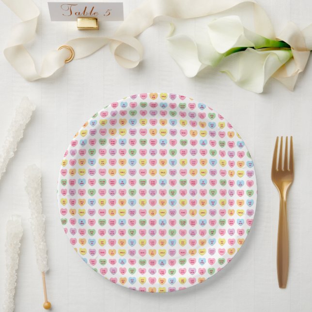 Niedliche Girl-Fun-Konversation Bonbons Muster Pappteller (Hochzeit)