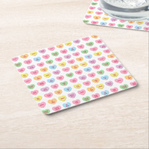 Niedliche Girl-Fun-Konversation Bonbons Muster Rechteckiger Pappuntersetzer