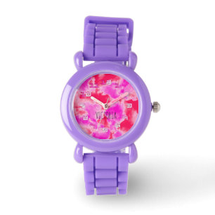 Niedliche Girl Kids Black Sky mit rosa Wolken beob Armbanduhr