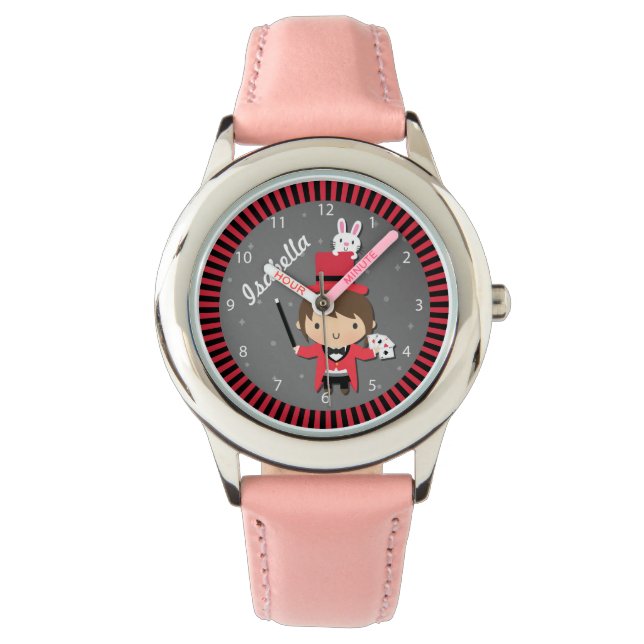 Niedliche Girl Magician und Bunny für Kinder Armbanduhr (Vorderseite)