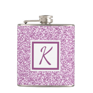 Niedliche Girl-Monogramm-Farbflasche Flachmann