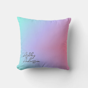 Niedliche Girl Pastel Blue Lila Pink Monogram Name Kissen