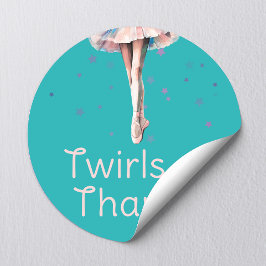Niedliche Girl Pastel Pink Ballerina Tutu auf Türk Runder Aufkleber