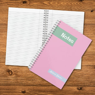 Niedliche Girl Pastel Rosa Mit Monogramm Hinweise Notizbuch