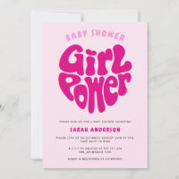Niedliche Girl Power Kinderdusche mit Herzeinladun