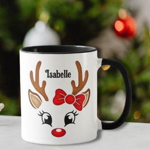 Niedliche Girl Rentier-Tasse Tasse