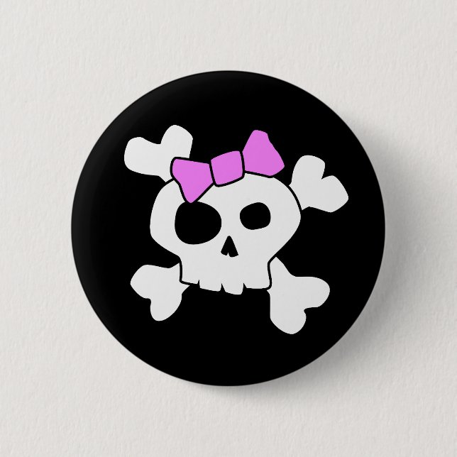Niedliche Girl Skull-Taste Button (Vorderseite)