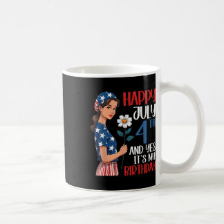 Niedliche Girl Sonnenblume am 4. Juli und ja, es i Kaffeetasse