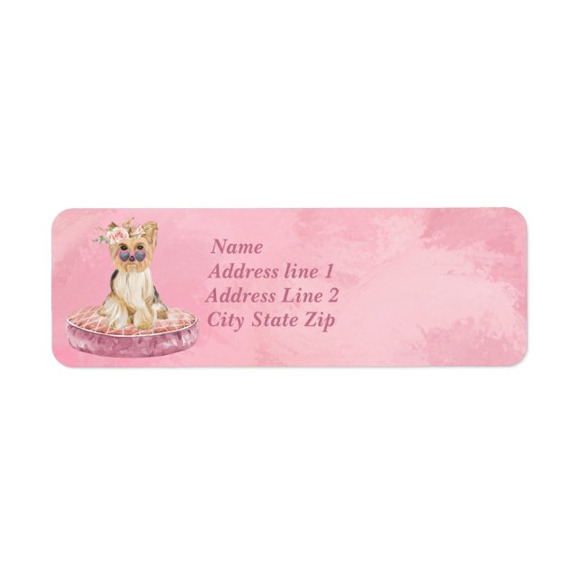 Niedliche Girl Yorkie mit Rose und Herzsonnenbrill (Vorne)