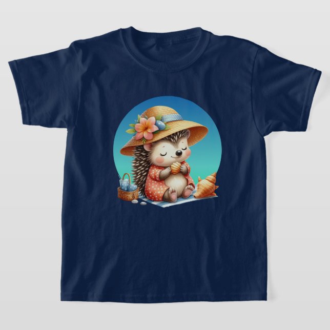 Niedliche Girls Beach Igel individuell anpassbar T-Shirt (Ablage )