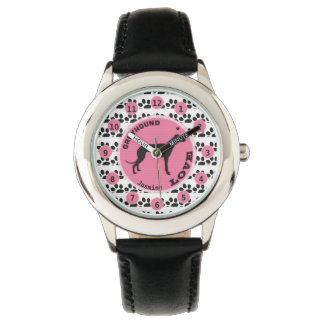 Niedliche Girls Dog Paw Greyhound Kinder Personali Armbanduhr