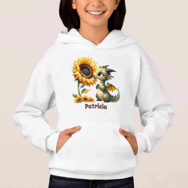 Niedliche Girls Drachenliebhaber geben Namen Hoodie (Vorderseite)